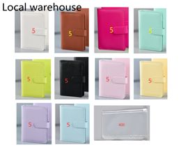 wholesale Local warehouse A6 Notebook Binder PU Leather 6 Rings Notepad Spiral Loose Leaf Notepads Cover aron Candy Colour Diary Shell for Student