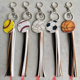 Cross-border Personalised key baseball Colour Korean version velvet tassel pendant key ring multi-color optional