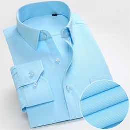 New Autumn Mens Dress Shirt Long Sleeve Casual Pure Color Business Red Stand Collar Male Clothing Camisa Masculina Social 201124