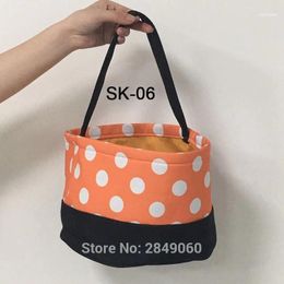 graduation party gifts UK - Christmas Decorations 30pcs Halloween Gift Bags Wholesale Bucket Canvas Shopping Basket Kids Tote Graduation Party Decoration1