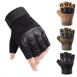 Berets Mens Outdoor Summer Breathable Tactical Gloves Half Finger Army Military Men Combat Shooting Hunting