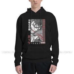Men's Hoodies & Sweatshirts Men's Black Swordsman Berserk Guts Manga Printing Couple Sweatshirt Purified Cotton Hooded Hoodie ShirtMen's