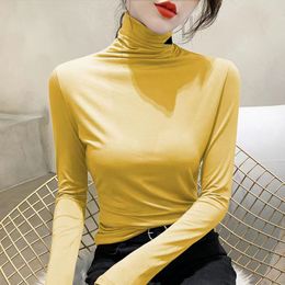 Designer Woman Blouses Women's fashionable casual sexy slim fit T-shirt Womens Top Yoga Shirt High Necks Long Sleeves Tops S-3xl prasa Women's coatG9FZ