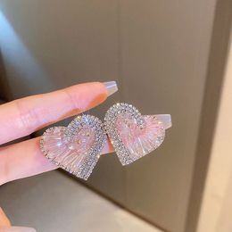 Dangle & Chandelier Diamond Crystal Love Earrings Korea ins luxury high-quality temperament earrings