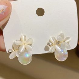 2022 Dangle & Chandelier Beautiful Opal Flower Bubble Pearl Earrings For Women Korean Style 2022 New Temperament Brincos