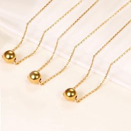 Chains Real 18K Gold Jewelry Necklace Solid Beads Pendant Pure AU750 For Women Fine Wedding Gift D503Chains Sidn22
