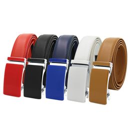 Belts Men's Red 3.5cm Leather Strap Fashion Business High Quality Automatic Buckle Belt And Women's Brand Holiday GiftsBelts