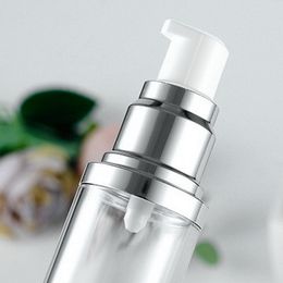 30PCS/lot 30ml 50ml Aluminum Glass Emulsion Essence Bottle Perfume Bottle Cosmetic Vacuum Flask Pump Bottle