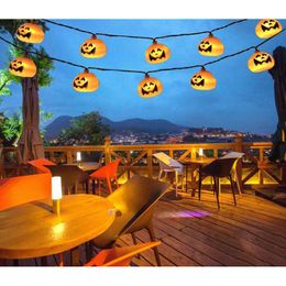 Strings Halloween Solar String 3D LED Lights Pumpkin Copper Wire Holiday Outdoor Strip Party Wedding DecorLED StringsLED