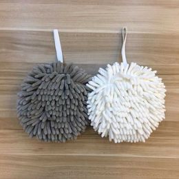 Soft Chenille Kitchen Bathroom Hand Towel Ball Wall-Mounted Hanging Wipe Cloth Quick Dry Super Absorbent Microfiber Hand Towels