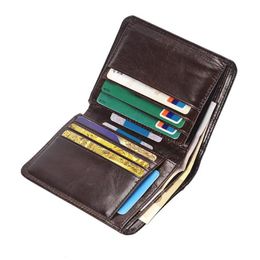 men wallet leather trifold Canada - Wallets Genuine Leather Men Short Trifold Wallet Multi Slots Holders Male Clutch Vintage Purse Money Bags274L