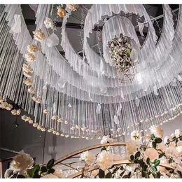 Party Decoration Wedding Ceiling Mesh Gauze Props T-stage Road Introduction Window Scene Stage Aerial Layout CeilingParty