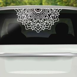 Wall Stickers Car Window Decal Half Mandala Sticker Home Decoration Mural Removable Religion Design Poster AY1444Wall StickersWall