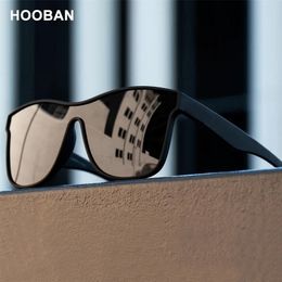 HOOBAN Square Polarised Sunglasses Men Women Fashion Male Sun Glasses Brand Design Onepiece Lens Eyewear UV400 220725