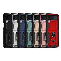 Bracket Shockproof Armour Phone Cases for Samsung Z flip 3 4 fold 3 4 fold3 fold4 defender heavy duty magnetic ring phone accessories