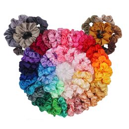 French Elastic Hair Scrunchies For Women Hair Tie Rubber Band Rope Accessories Headbands Headdress 60pcs