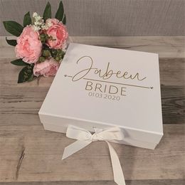 Custom Wedding Bridesmaid With Ribbon Hen Party Decorations Will You Be My BridesmaidMaid of Honour Bachelor Gift Box 220704