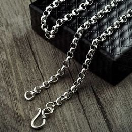 Chains Real Silver 3.5-5MM Thick Cross O Link Chain S925 Sterling Round Sweater Necklace Man Woman Jewellery GiftChains