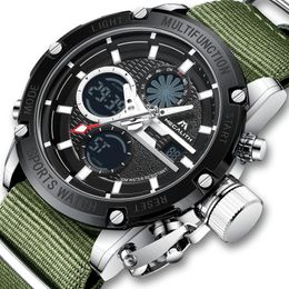 Wristwatches Wholesale Price MEGALITH Nylon Strap Quartz Men Watches Sport Waterpoof Chronograph Watch Man Large Face Wrist Matches 8236