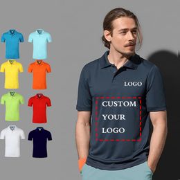 NO Price Custom Polo Shirt With Your Polyester Short Sleeve er For Men And Women Top 220614