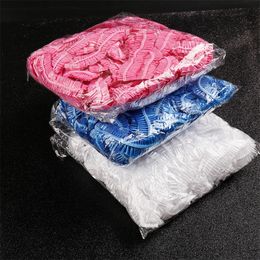 Wholesale Solid Thickened Double Layer Waterproof Plastic Strip Hotel Household Disposable Shower Cap Independent Packaging 200923