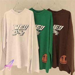 WE11DONE Sweatshirts 22SS Simple Hem Round Neck Pullover Casual Loose Welldone Long-sleeved T-shirt T220808