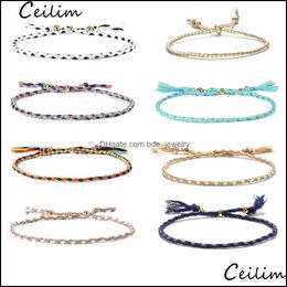 -Braceletas de encanto joyas brazadas de cuerda trenzadas hechas a mano con tarjeta de amistad para mujeres diseñador de moda diseñador de moda hilo de poliestr