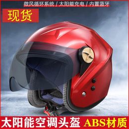 Motorcycle Helmets Smart Bluetooth Helmet Electric Fan Air Conditioner Vehicle Summer Solar