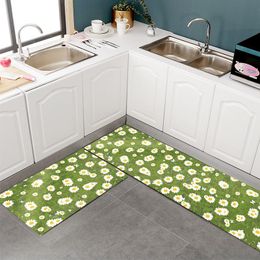 Carpets Sunflowers Printing Dirt Resistant Kitchen Floor Mat Fashion Long Strip Household Bathroom Non-slip Door Porch Carpet MatCarpets