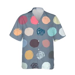 Men's Casual Shirts Jumeast 3d Polka Dot Printed Harajuku Hawaiian Shirt Men Short Sleeve Colourful Dots Street Trendy Loose TopsMen's