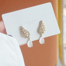 Stud Ins Cute Angle Wing Opai Earring For Women Cubic Crystal Rhinestone Charm Earrings Fashion Jewellery PendantStudStud Farl22