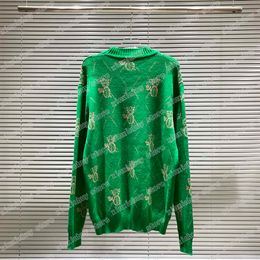 22ss Women designer Sweaters pineapple Jacquard casual Crew Neck long sleeve men wild top green S-2XL