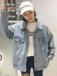 Women's Jackets Spring And Autumn Korean Style Retro Denim Jacket Loose Tooling Cropped Jumper Women Streetwear Casual Coat X061