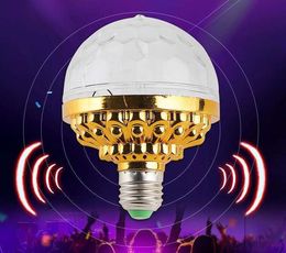 LED Colourful Rotating Stage Light Party Lights Small Magic Ball Ambience Light DJ Flashing Golden Six Beads