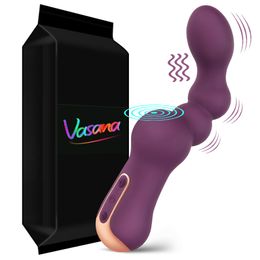 2 In 1 Female G-Spot Vagina Vibrator & Anal Beads With Handle sexy Toys For Adult 18 Anus Stimulator Masturbator