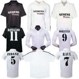 -2001 2002 2003 Zidane Centenary Home Soccer Jersey Figo Hierro Ronaldo Raul Real Madrids Classic Shirt da calcio vintage retrò