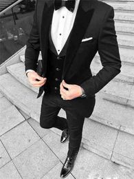 Customise tuxedo One Button Handsome Peak Lapel Groom Tuxedos Men Suits Wedding/Prom/Dinner Man Blazer(Jacket+Pants+Tie+Vest) W1020