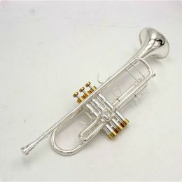 Student Trumpet B Flat Bb Key Full Silver Plated Trumpet Gold Heavy