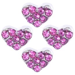 20PC/lot Hot Pink Rhinestones Heart charm DIY Alloy Floating Locket Charms Fit For Glass Living Magnetic Memory Locket Fashion Jewelrys