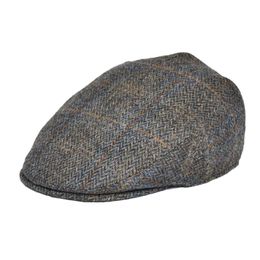 Berets Botvela 100% Wool Ivy Cap Herringbone Flat Caps Tweed Scally Hat Bunnet Paddy Dai Cheese-cutter Sboy Driving HatsBerets