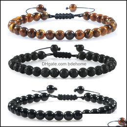 Beaded Strands Bracelets Jewellery Classical 6Mm Beaded Bracelet Prayer Natural Stones Braided String Bangles For Men Drop Delivery 2021 Wqvd