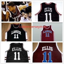 Nikivip Monta Ellis jerseys #11 Lanier High School Basketball Jersey Black Mens Stitched Custom made size S-5XL