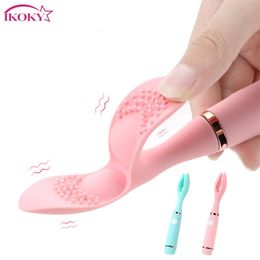 Sex toy Toy Massager Ikoky 10 Speed Clitoris Clip Vibrator for Women Dildo g Spot Stimulator Nipple Masturbation Intimate Goods DGX8