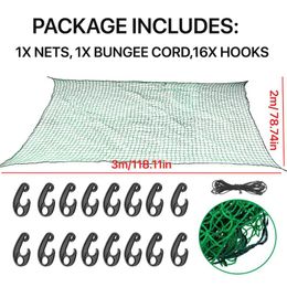Car Organiser 1.5x2.2M 2x3M Luggage Storage Mesh Nylon Bungee Cord Cargo Net With 16pcs Hooks Universal For Truck Trailer Roof Durable