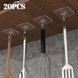 20Pcs Transparent Strong Self Adhesive Door Wall Hangers Hooks Suction Heavy Load Rack Cup Sucker for Kitchen Bathroom 220527