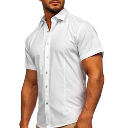 Men's Casual Shirts Colors Trendy Young Man Short Sleeve White Shirt Lightweight Men Simple For Daily WearMen's