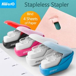 KW-triO Mini Stapleless Stapler Safe Paper Stapling Plastic Without Portable No Binding Supplies 220510