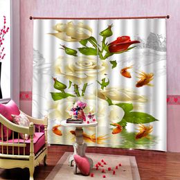 Fashion Curtain flower branch 3D Window Curtains For Living Room Bedroom blackout curtains decoration cortinas para salon 2 piezas