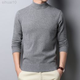 Half Sweater New Fashion Spring Autumn Men Temperament Warm Slim Classic s L220801