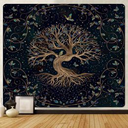 Tree of Life Home Art Wall Carpet Bohemian Decorative Hippie Yoga Mat Large Size Sheet Sofa Blanket J220804